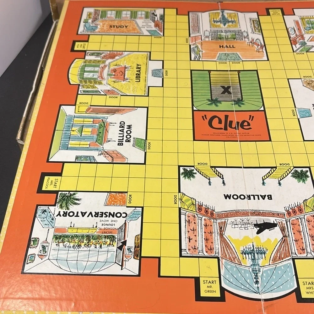 Vintage 1963 Clue Board Game by Parker Brothers – Detective Game
